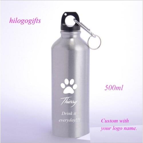Portable water bottles with hook for Sports Personalized Beer flask custom with your logo name Unique gift Souvenir for kids