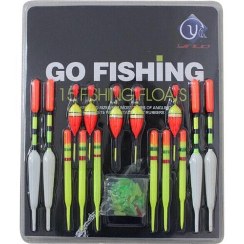 Premium 15pcs assorted Sizes Lot Long Fishing Lure Floats Bobbers Slip Drift Tube 5 Bobbers Rod 6 Floats Tube 4 Long Float Slips