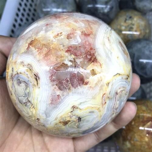 1pcs Natural crazy agate Crystal sphere Reiki Crystal Ball Agate quartz gemstone ball Reiki healing Decor