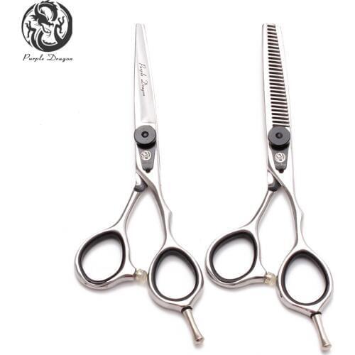 6" 17.5cm 440C Shiny Purple Dragon Professional Hairdressing Scissors Cutting Shears Thinning Scissors Salon Hair Scissors Z9015