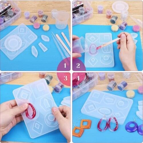 Heart Shape Pendant Earring Silicone Mold is Suitable for Resin Epoxy Resin Diy Craft Pendant Earrings Jewelry Making B03B