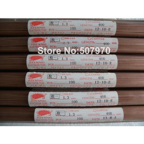 Ziyang Copper Electrode Tube Single Hole 1.3*400mm for EDM Drilling Machine