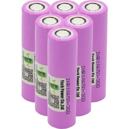 YECKPOWO INR18650 30Q battery lithium li-ion batteries 3000mah 3.7V 10C Russian Warehouse Fast delivery / 18650 battery charger