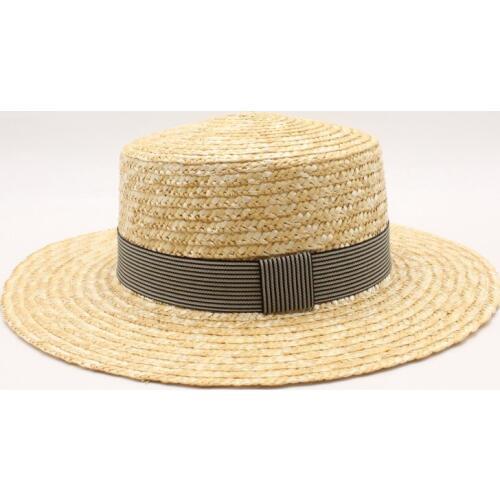 Woman athlete sun hat 2019 summer new fashion wheat Panama sun hat beach hat ribbon bow knot naval style straw hat woman cap