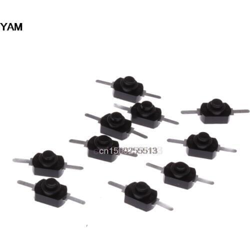 10X 1A 30V DC 250V Black Latching On Off Mini Torch Push Button Switch New