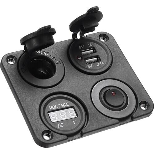 12V-24V 2.1A Dual USB Plug Car Motorcycle Cigarette Lighter Socket Car Charger Adapter with Insulated Terminals