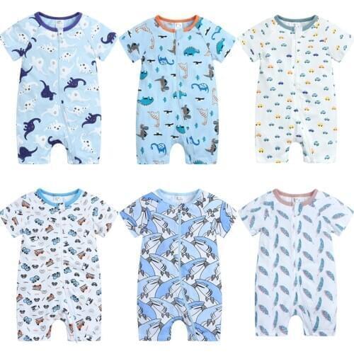 2021 Cute Cartoon Spring Baby Romper Newborn Baby Clothes Kids Short Sleeve Sleepwear Cotton Boys Clothes Baby Girls Romper