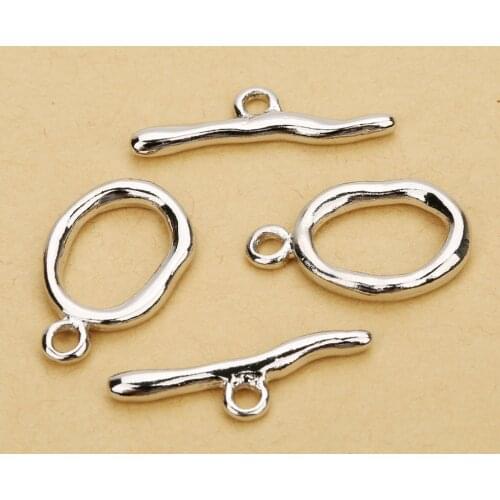 5pcs/lot Silver Color End Fastener Clasps Irregular OT Shape Clasps for Bracelets Copper Connectors DIY Necklace Jewelry Making