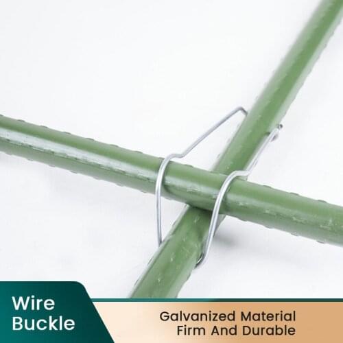 50Pcs Garden Pipe Support Steel Wire Clip For 11/16/20mm Pipe Shelf Frame DIY Connector Greenhouse Spring Wire Clip Fixing Clamp