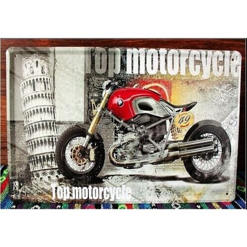 50pcs/lot Metal Sign shabby chic Top Motorcycle metal tin signs Art wall decor House Cafe Restaurant Bar wall sticker 20x30cm si