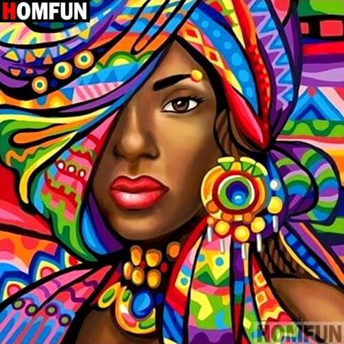 Homfun Full Square/Round Drill 5D DIY Diamond Painting "Color woman "3D Embroidery Cross Stitch Home Decor Gift A10186