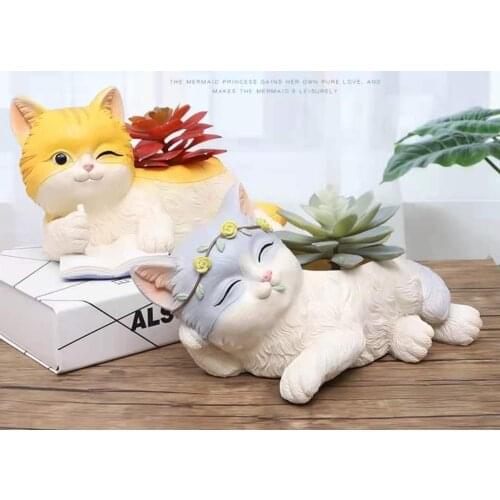 American Fleshy Flowerpot Beautiful Creative Personality Cute Cat Plant Flower Device Cartoon Animal Potted Table Decoration