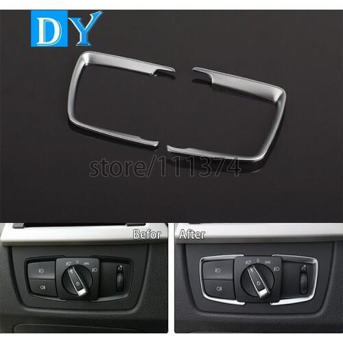 Car Styling ABS Headlight Switch Cover Decoration Trim Accessories For BMW 3 4 Series F30 F31 F32 F34 GT 320 328 chrome Stick