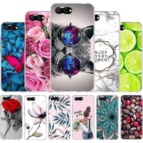 For Huawei Honor 10 Case Soft Silicone Cover For Honor 10 Case Cute Anime Cat Clear Color Cover Honor10 COL L29 Phone Bumper Bag