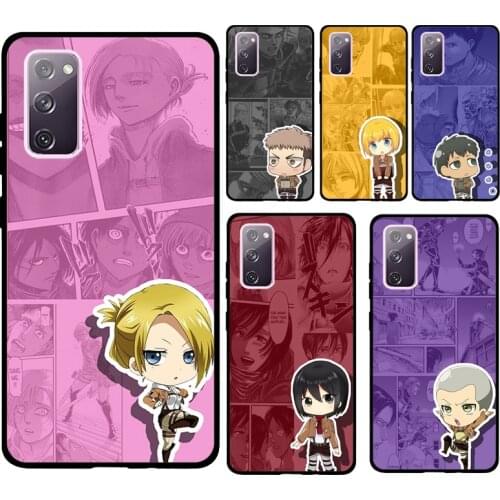 Cute Attack On Titan Chibi Soft Case For Samsung Galaxy S21 Ultra S20 FE Note 20 Note 10 Plus S8 S9 S10 Phone Cover