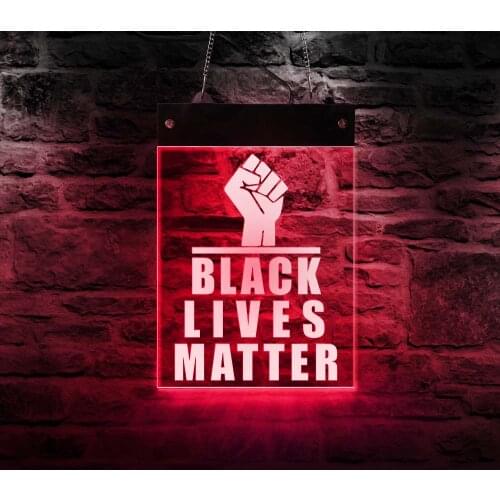 Black Lives Matter Revolutionary Quote Power Fist LED Neon Sign BLM Wall Light Display Acrylic Board For Black Home Decoration