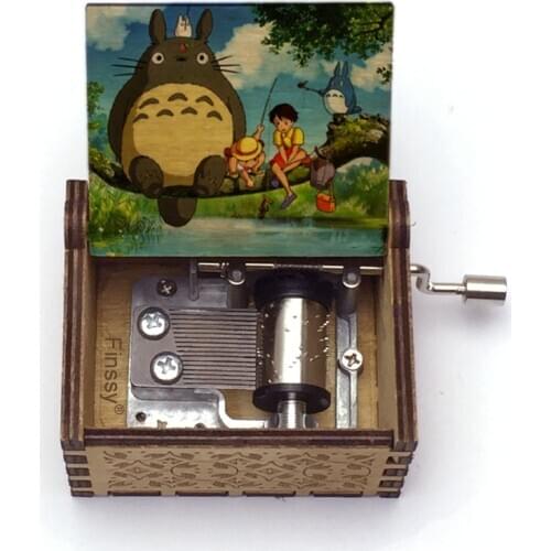 30 Patterns Wooden Totoro Print Music Box Music Theme Tonari No Totoro Hand- Musical Box Kids Girl Gift Birthday Gift