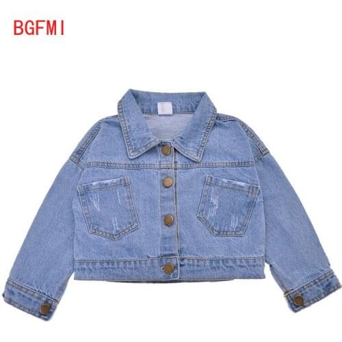 0-4 Yrs Girls Denim Jackets Kids Long-Sleeved Denim Jackets for Girl Baby Embroidered Denim Coat Clothing Spring Summer Fashion
