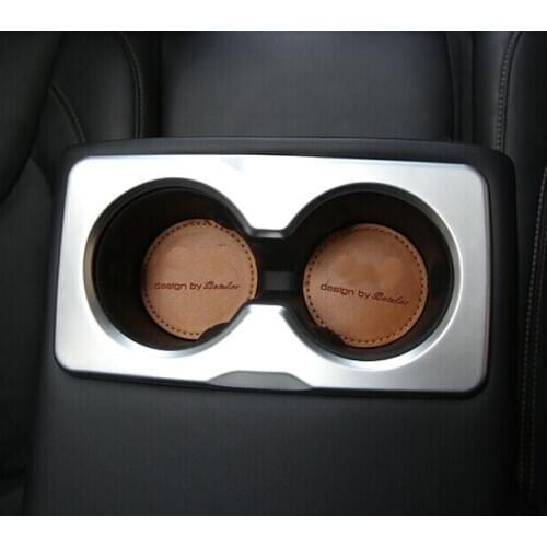 For Jeep Cherokee Limited 2014-2017 ABS Pearl Chrome Interior Rear Cup Drink Holder Cover Trim Bezel Frame Molding Garnish