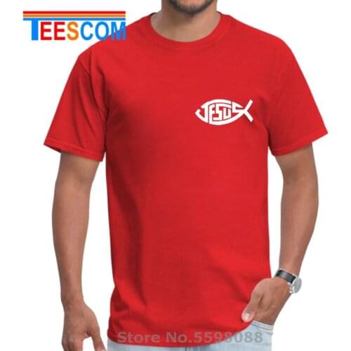 Jesus Fish Christ Printing T-Shirt for Men Women Christian Jesus Faith T Shirts Jesus Prayer Tee shirt male Santa Brand Clothing