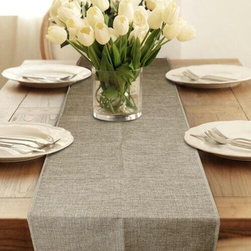 2019 Home Textile Rectangle Burlap Tablecloth Table Cover For Wedding Party Decoration Imitated Linen Table Runner European US