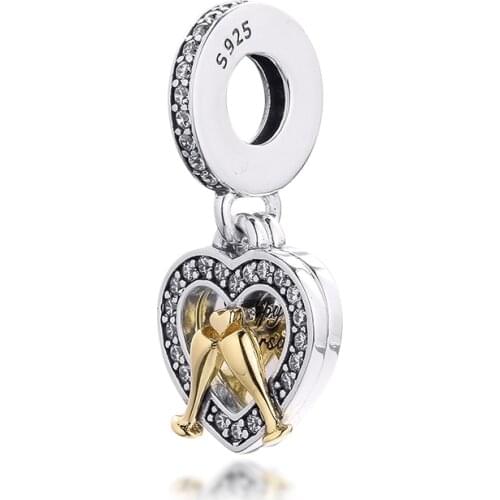 People Happy Anniversary Dangle DIY Beads For Jewelry Making Sterling Silver Jewelry Charms Fits Original Charms Chain Bracelets