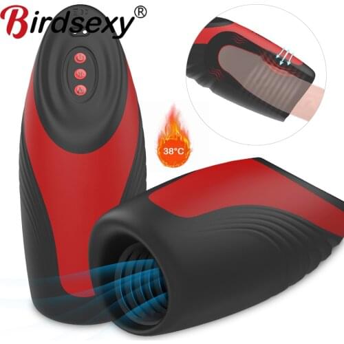 Male Masturbator For Man Automatic Heating Vibrator Glans Penis Training Blowjob Machine Erotic Adult Sex Toys For Men Sex Shops