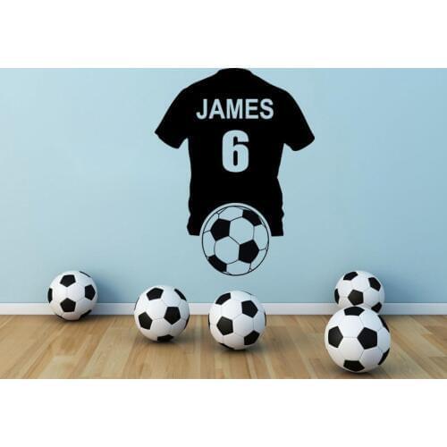 PERSONALISED Football Shirt Wall Art Sticker, Vinyl Decal, Modern Transfer, Soccer Shirt Y1-005