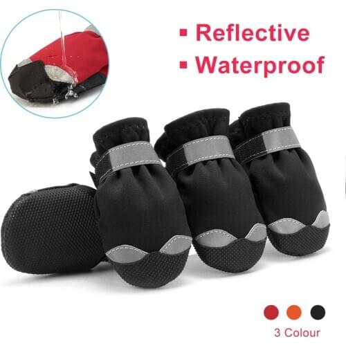 Dog Shoes Waterproof Soft Sole Non-slip Reflective Pets Dogs Shoes For Small Medium Big Dog Labrador Border Teddy Dogs Shoes