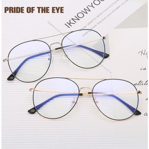Women Men Blue Light Blocking Glasses Circle Metal Frame Glasses for Computer User Anti Blue Ray Glasses