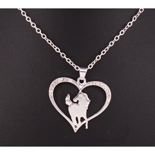 Hzew heart horse pendants necklace cute necklaces gift