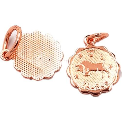 50pcs/set Zodiac Charm Pendants for Jewelry Making Fashion rose gold Round Charms copper Pendant Fit Jewelery Metal Charms