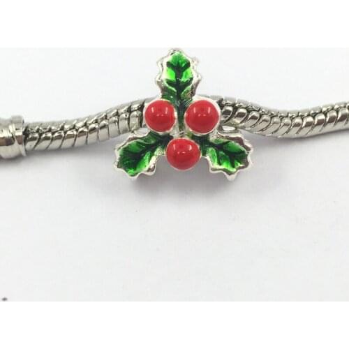 Xmas Christmas Fruit Alloy Beads European Beads Fit Charms Bracelets Necklaces