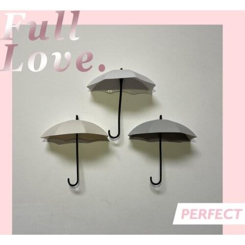 Pink orange green Non-marking punch-free umbrella hook self-adhesive hook wall door clothing hanger key debris hook bathroom