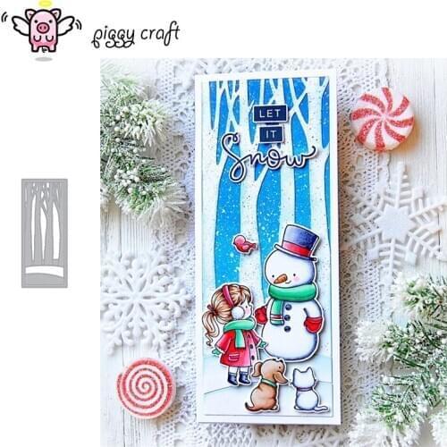 Piggy Craft metal cutting dies cut die mold Rectangular tree frame Scrapbook paper craft knife mould blade punch stencils dies
