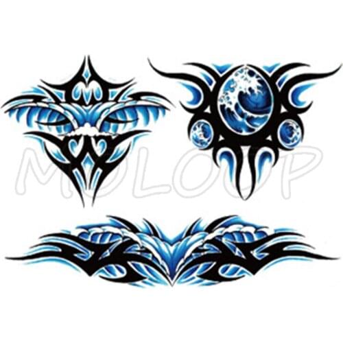 Tattoo Stickers Totem Sexy Game Wave Element Wave Design Temporary Fake Tatoo for Women Men Body Art