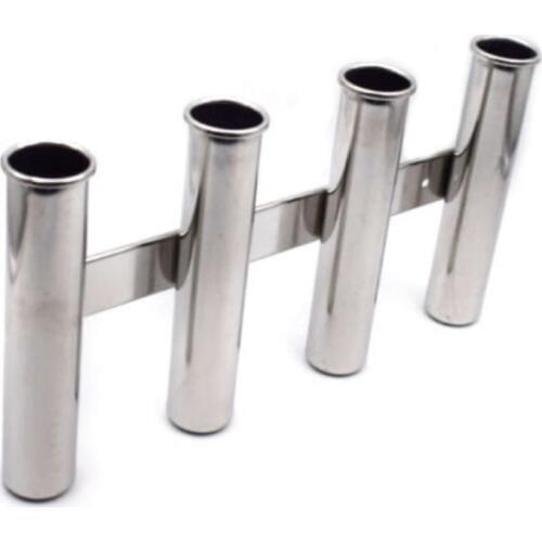 STOCK 316 STAINLESS STEEL FISHING ROD HOLDER 4 ROD RACK POD FOR BOAT MARINE