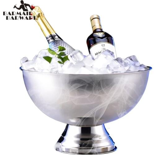1 Piece 13L Stainless Steel Ice Bucket Wine Champagne Granule Tube Champagne Barrel Ice Wine Barrel Bar Tool