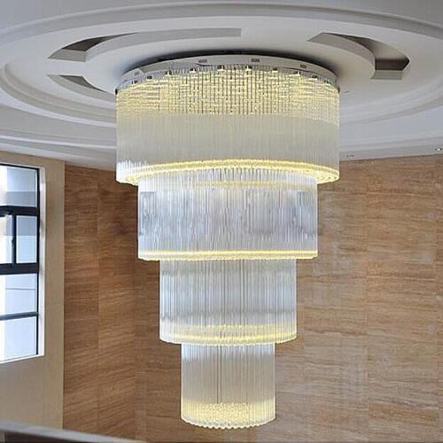 Villa round engineering crystal chandelier modern minimalist hotel lobby light sales department ceiling lamp large lamp led lamp