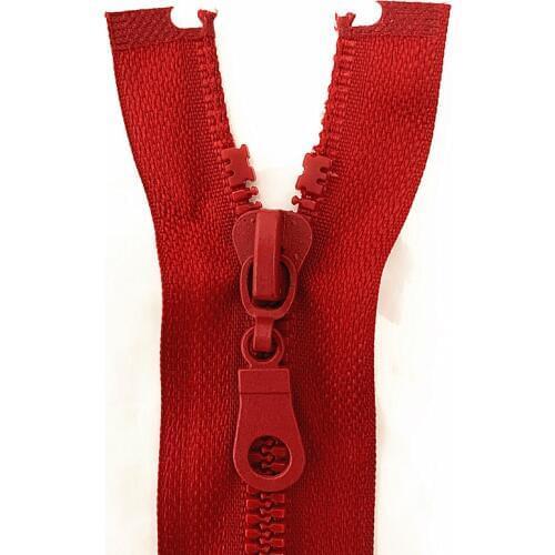 2pcs, 5 # 25cm (10inch) Wine red Detachable Rubber Zipper with Open End Automatic Eco Lock Plastic Zipper for Sewing Suit
