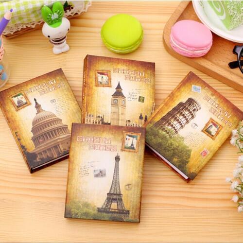 Vintage Hard Cover World Building Towel Memo Pads Planner Student Stationery Notepads