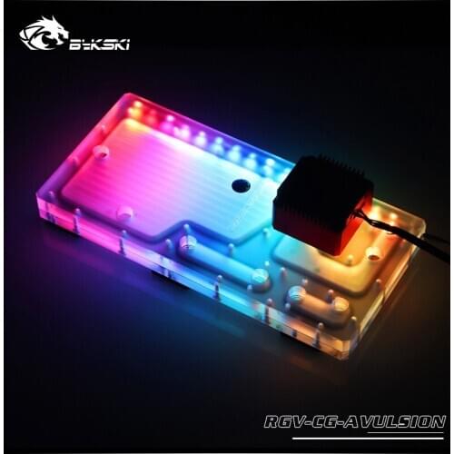 BYKSKI Water cooling Acrylic Waterway Board For COUGAR AVULSION,12v 4pin RGB,5V 3PIN rbw Light header,water tank RGV-CG-AVULSION