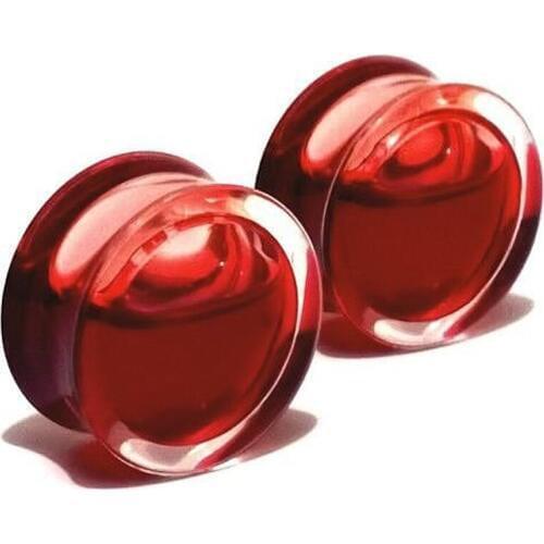 Red Liquid Blood Ear Gauges UV Acrylic Ear Plug Earrings Gauges Body Piercing Jewelry Ear Expander Stretcher 1 Pair