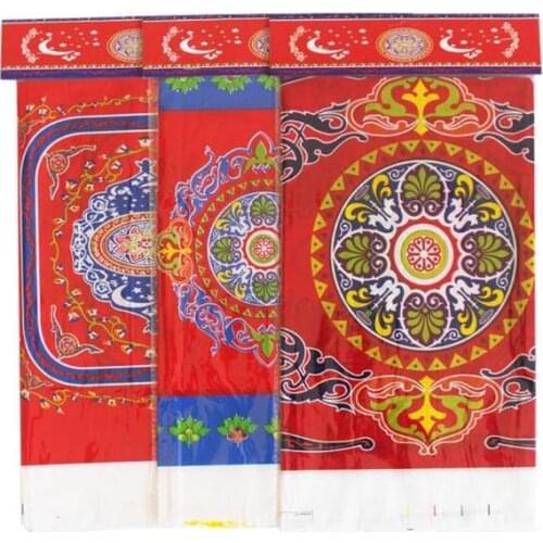 100pcs Creative Disposable Plastic Table Cloth Eid Ramadan Table Cover Tablecloth Waterproof For Moslem Islamism Decoration SN31