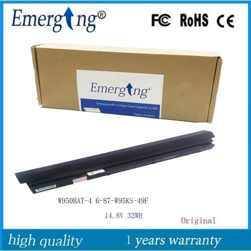 14.8V 32WH New Original Laptop Battery W950BAT-4 for Clevo 6-87-W95KS-42F 6-87-W95KS 4ICR18/65 CLEVO W950BAT-4 Series
