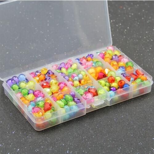 15 Types/box Acrylic Loose Beads DIY Bracelet Accessories for Kids Children Spacer Bead in Bead Jewelry Making Handmade