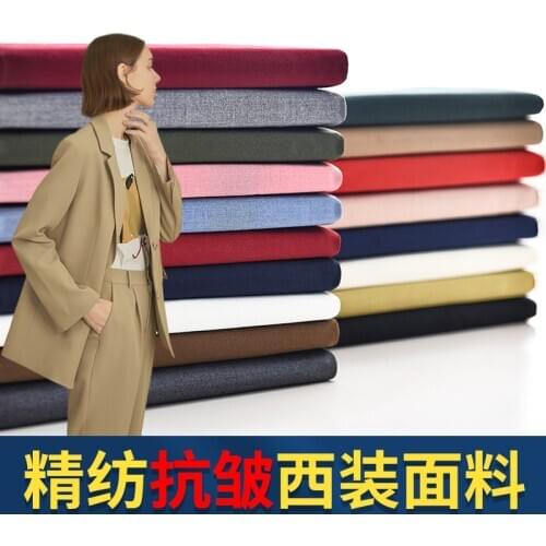 150cmx50cm Solid Color Twill Worsted Spun Anti-wrinkle Suit Fabric Men Andwomen Suit JK Uniform Fashion Pants Skirt Dress Fabric