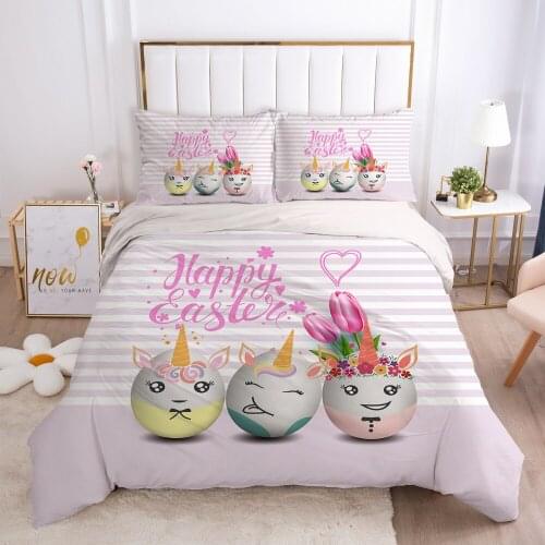 2/3pcs Duvet cover set pillow case Bedding set Queen King Euro Bed linens 220x240 140x200 240x260 Bed set Eastey Easter eggs