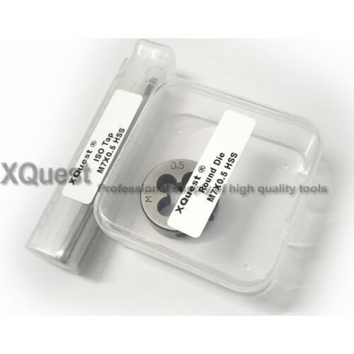 2pcs HSS Plug Screw Metric Tap and Die set M7 M7X1 Fine Thread Cutting Round dies Right Hand taps M7X0.75 M7X0.5 7X1mm