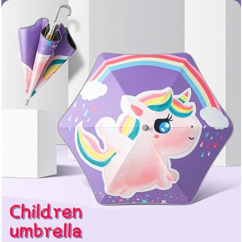 2021 Free Shipping Safety Fillet Children Umbrella Cartoon Animal Sunscreen Long Umbrella for Boys Girls Gift Kids Umbrella